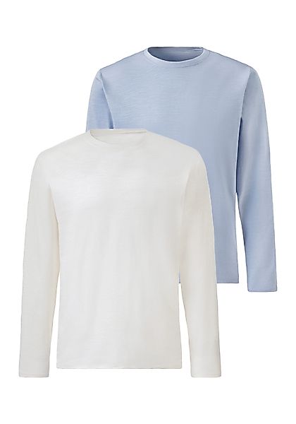John Devin Langarmshirt mit Slub-Garn Struktur günstig online kaufen