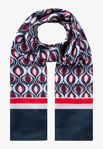 Schal mit grafischem Print, marine/rot, Frühjahrs-Kollektion günstig online kaufen