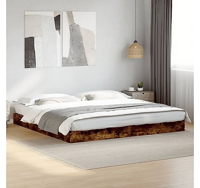 furnicato Bettgestell ohne Matratze Räuchereiche 180x200 cm Holzwerkstoff ( günstig online kaufen