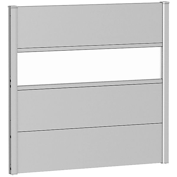 Biohort Wandpaneel Sichtschutz m. Acrylglas 100 cm x 90 cm Silber-Metallic günstig online kaufen