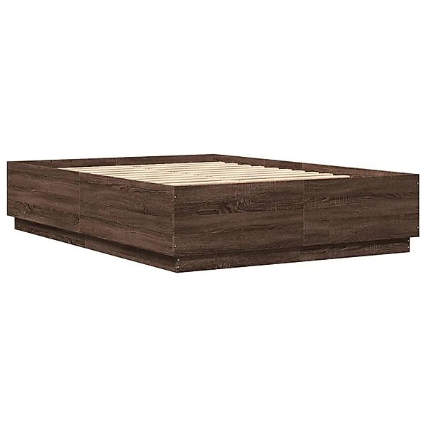 vidaXL Bettgestell mit LED Braun Eichen-Optik 150x200 cm Holzwerkstoff 3209 günstig online kaufen