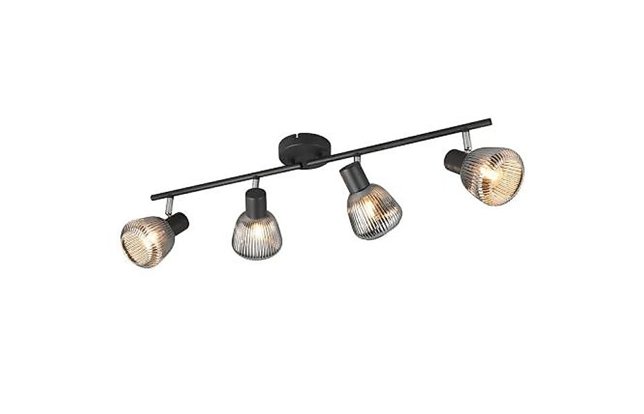 Spot 4x E14 Matt / Glas Chrom bedampft 1 Stück Metall / Glas Schwarz günstig online kaufen