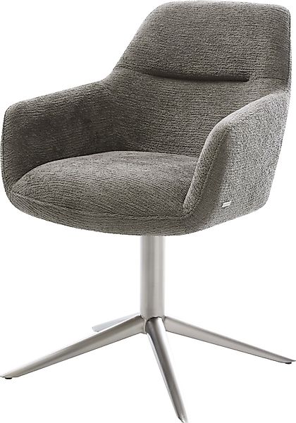 DELIFE Polsterstuhl Pejo-Flex, Fußkreuz Edelstahl Bouclé günstig online kaufen