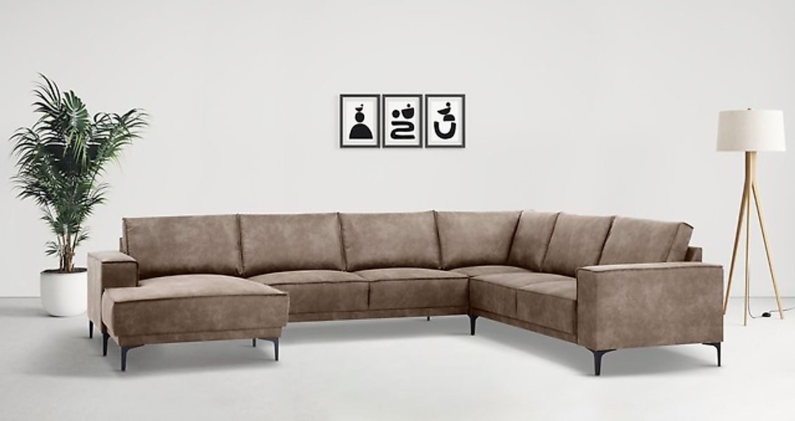 OTTO home Wohnlandschaft »OLAND U-Form, XXL, B: 342 cm, Skandi-Design« Skan günstig online kaufen
