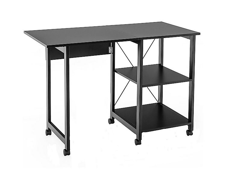 COSTWAY Computertisch, klappbar, mit Rollen & abnehmbarem Regal günstig online kaufen
