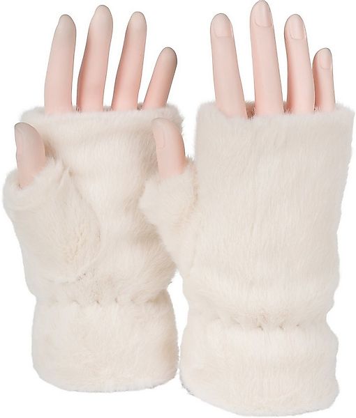 styleBREAKER Fleecehandschuhe Fingerlose Handschuhe Kunstfell Einfarbig (1- günstig online kaufen