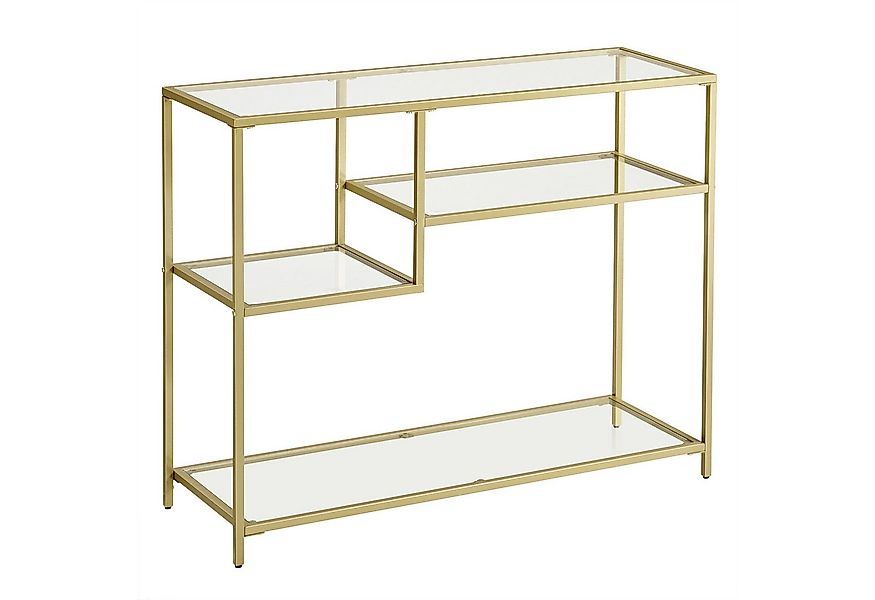 VASAGLE Konsolentisch, Flurtisch, mit Ablagen, aus Hartglas, modern günstig online kaufen