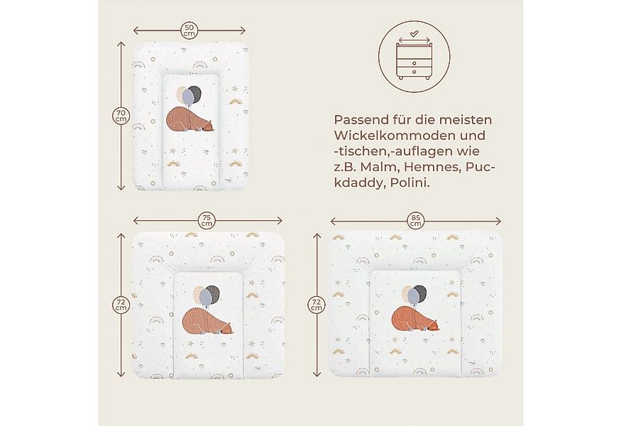CEBA BABY Wickelauflage Baby Wickelunterlage 75x72 cm / 50x70 cm, Wickeltis günstig online kaufen