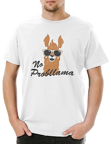 Urban Backwoods Print-Shirt Urban Backwoods No Probllama Herren T-Shirt Wei günstig online kaufen