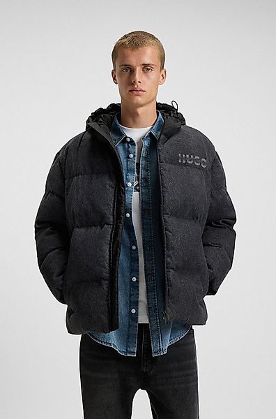 HUGO Blue Jeansjacke Bowan kontrastfarbige Kapuze, lockere Passform, Denim günstig online kaufen