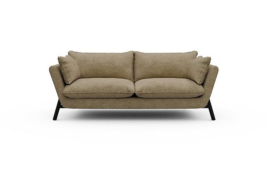moebelfaktor Sofa Emil PREMIUM 2-Sitzer Beinfarbe Eiche Schwarz, schräg ges günstig online kaufen