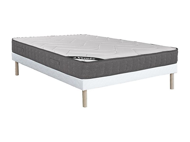 Set aus Bettgestell + Matratze - 140 x 190 cm - 5-Zonen-Taschenfederkern & günstig online kaufen