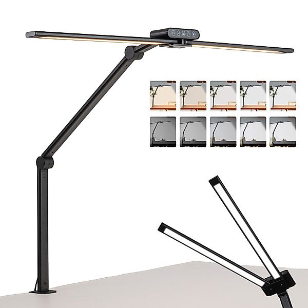 LMaxhome Schreibtischlampe 24W LED Dimmbar Doppelkopf günstig online kaufen