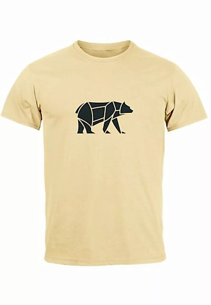 Neverless Print-Shirt Herren T-Shirt Polygon Design Print Bär Bear Tiermoti günstig online kaufen