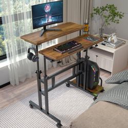 YOLEO Computertisch Höhenverstellbarer Stehpult mit Rollen günstig online kaufen