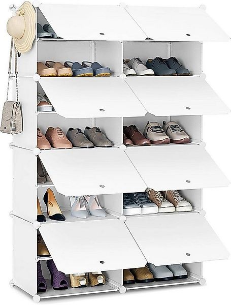 Woltu Schuhregal, 1-tlg., Schuhaufbewahrung mit 8 Fächern für 32 Paar Schuh günstig online kaufen