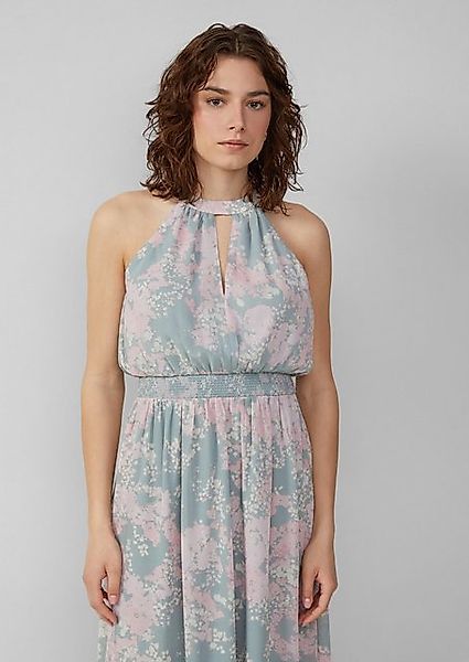 QS Maxikleid Langes Chiffonkleid mit Smok-Detail Smok-Detail günstig online kaufen