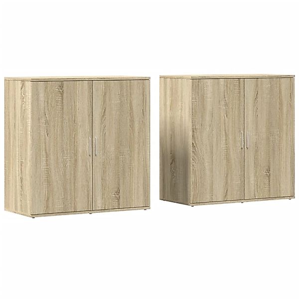 vidaXL Sideboards 2 Stk Sonoma-Eiche 79x38x80 cm Holzwerkstoff 3276604 günstig online kaufen