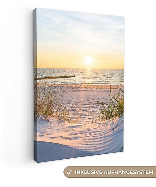 OneMillionCanvasses® Leinwandbild Strand - Sonne - Düne - Gras - Sand - Hor günstig online kaufen