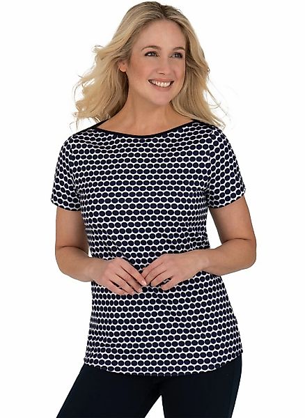 Trigema T-Shirt "TRIGEMA T-Shirt mit schickem Pünktchen-Muster" 1 Stk. tlg. günstig online kaufen