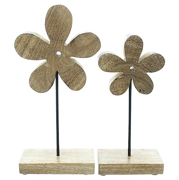 Dekoleidenschaft Dekofigur "Blume" aus Mangoholz, 25 günstig online kaufen
