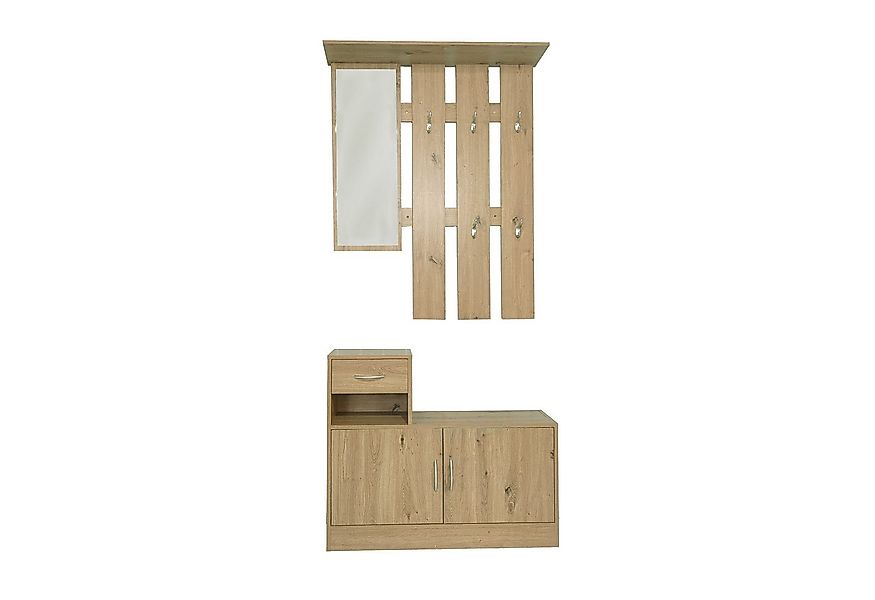HTI-Line Garderoben-Set Garderobe Thekla, (Set, 2-St., 1x Garderobenpaneel günstig online kaufen