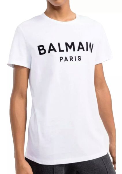 Balmain Paris T-Shirt Herren Flocked Logo günstig online kaufen