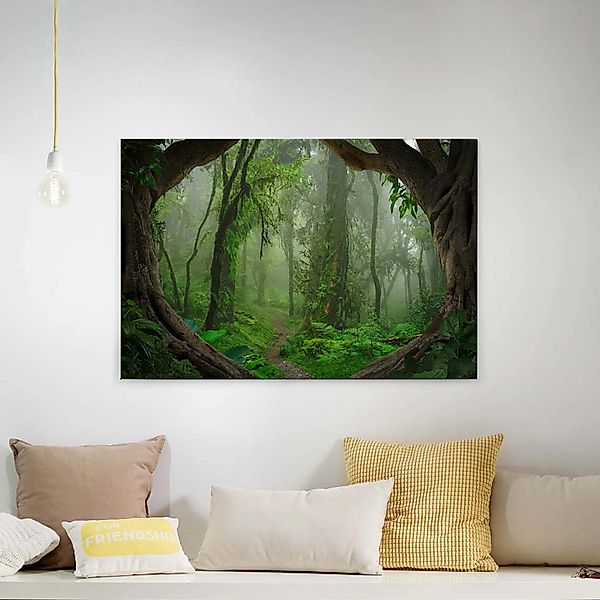 Bricoflor Leinwand Mit Urwald In Grün Wohnzimmer Und Schlafzimmer Leinwandb günstig online kaufen