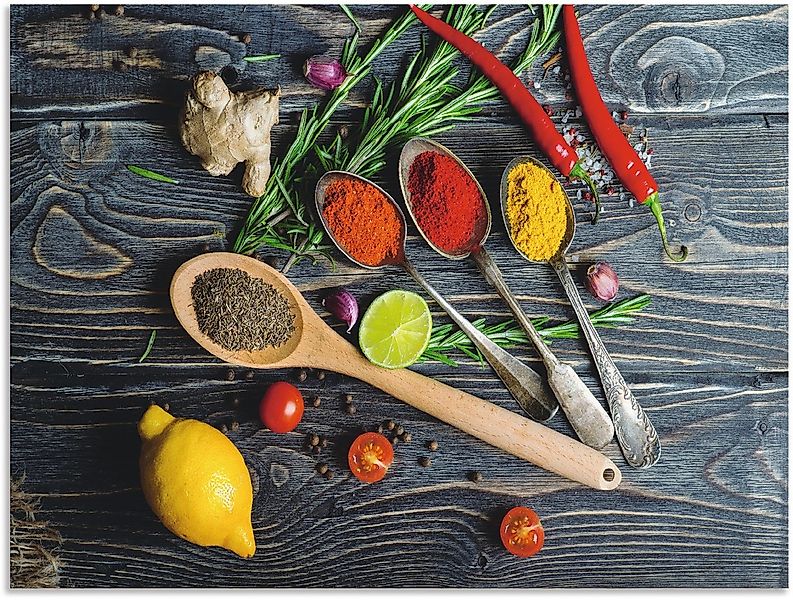 Artland "Gewürze in Metalllöffeln" Lebensmittel 1 Stk. tlg. als Alubild, Le günstig online kaufen