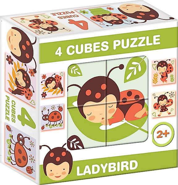 Dohany Würfelpuzzle Bilderwürfel 4-tlg. Marienkäfer Käfer, Puzzleteile günstig online kaufen