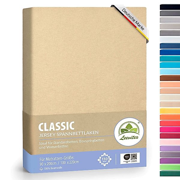 leevitex® Spannbettlaken Spannbettlaken, Mako-Jersey, Gummizug: rundum, günstig online kaufen