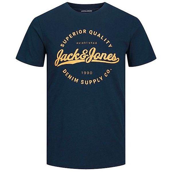 Jack & Jones Rundhalsshirt Jack&Jones T-Shirt Übergröße navy Labeldruck günstig online kaufen