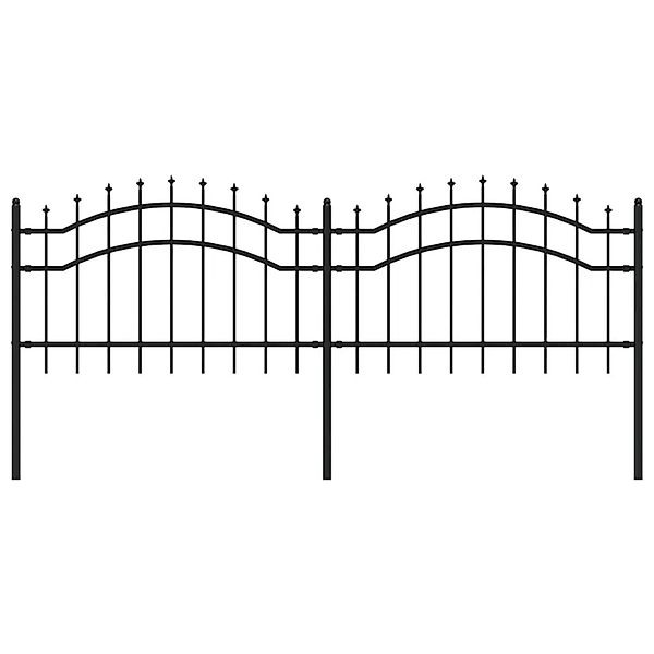 vidaXL Gartenzaun mit Speerspitze Schwarz 239 x 75 cm Pulverbeschichteter S günstig online kaufen