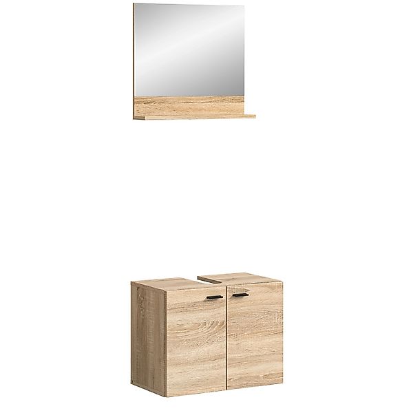 Badkombination m. Bodenstehend/Hängend 57 cm x 186 cm x 33 cm Sonoma Eiche günstig online kaufen