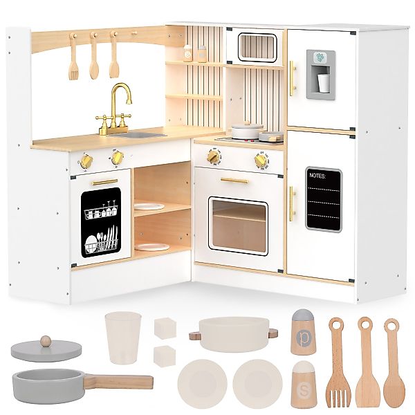 Mamabrum Spielküche XXXL Holz-Eckküche mit Zubehör günstig online kaufen