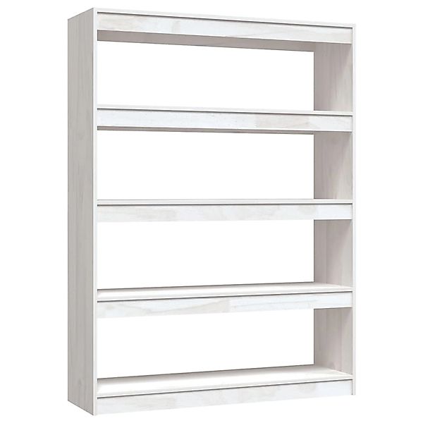 VidaXL Bücherregal/Raumteiler Weiß 100x30x135,5cm Kiefer Massivholz günstig online kaufen