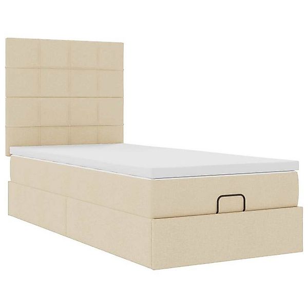 vidaXL Bett Ottoman-Bett mit Matratze Creme 80x200 cm Stoff günstig online kaufen