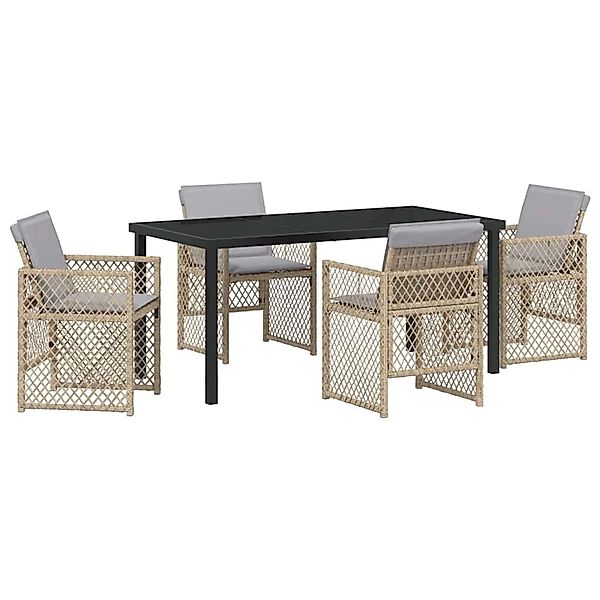 vidaXL Garten Essgruppe 5-Tlg Beige Poly Rattan 3380643 günstig online kaufen
