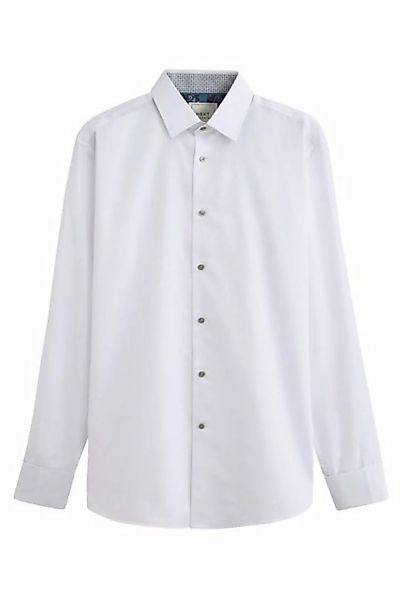 Next Langarmhemd Pflegeleichtes Slim Fit Hemd mit Besatz (1-tlg) günstig online kaufen