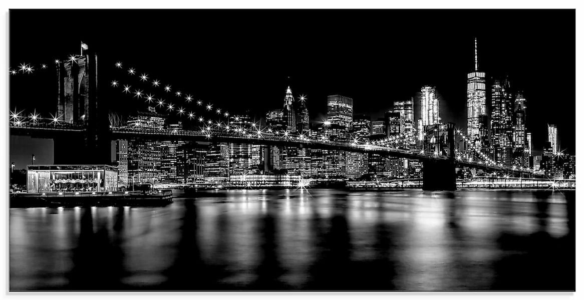 Artland Glasbild "Manhattan Skyline & Brroklyn Bridge I" Amerika 1 Stk. tlg günstig online kaufen