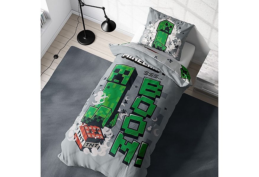 MTOnlinehandel Kinderbettwäsche Minecraft "Boom" weiche Microfaser, 135x200 günstig online kaufen