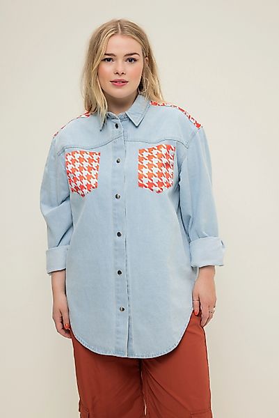 Studio Untold Hemdbluse Jeanshemd oversized Patches günstig online kaufen