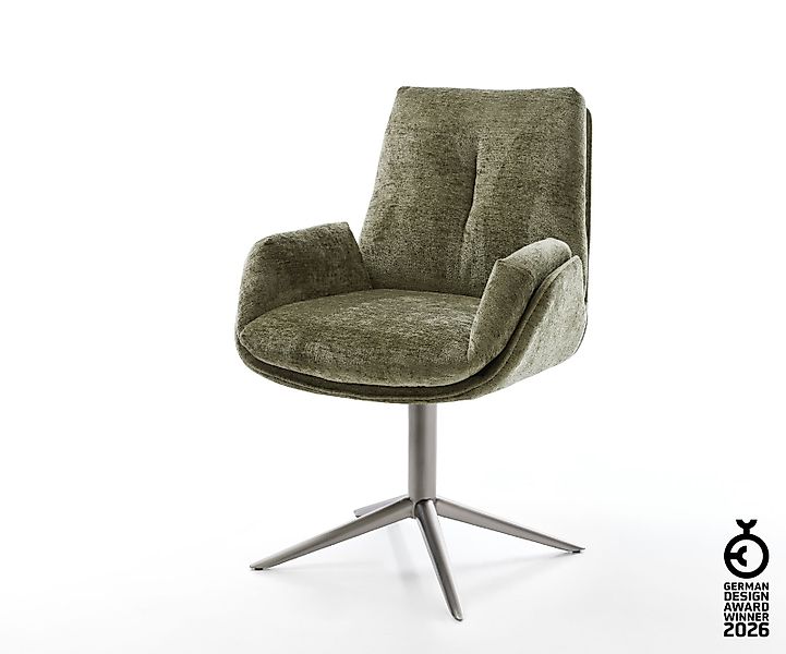 Drehstuhl Clea-Flex Chenille Olive Fußkreuz Graphit 360° drehbar Wippfunkti günstig online kaufen