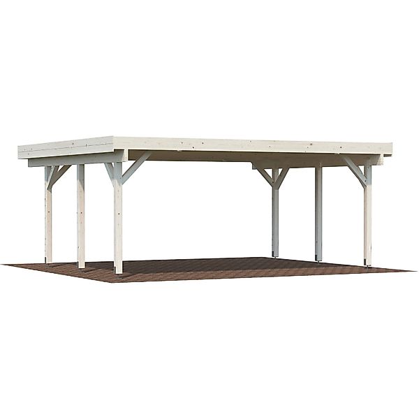 Palmako Flachdach-Doppelcarport Karl Natur 600 cm x 512 cm günstig online kaufen