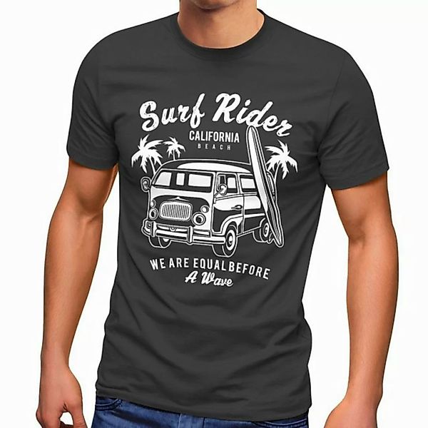 Neverless Print-Shirt Herren T-Shirt Bus Surfing Retro Slim Fit mit Print günstig online kaufen