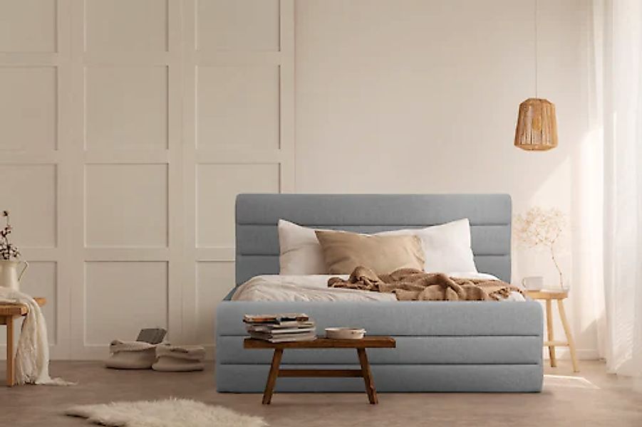OTTO products Polsterbett "Merrit" Quernaht im Kopf- und Fußteil, in 5 Brei günstig online kaufen