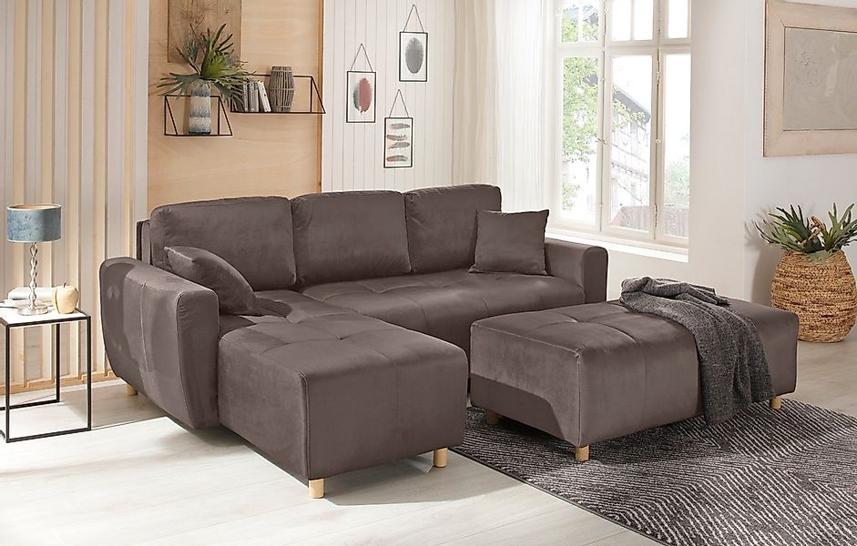 Home affaire Ecksofa »Scania L-Form«, wahlweise mit Bettfunktion und Bettka günstig online kaufen