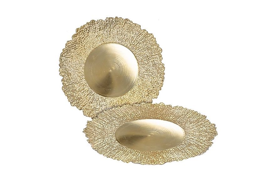 Spetebo Dekoteller Kunststoff Teller gold 2er Set - 33 cm (Set, 2 St., 2-te günstig online kaufen