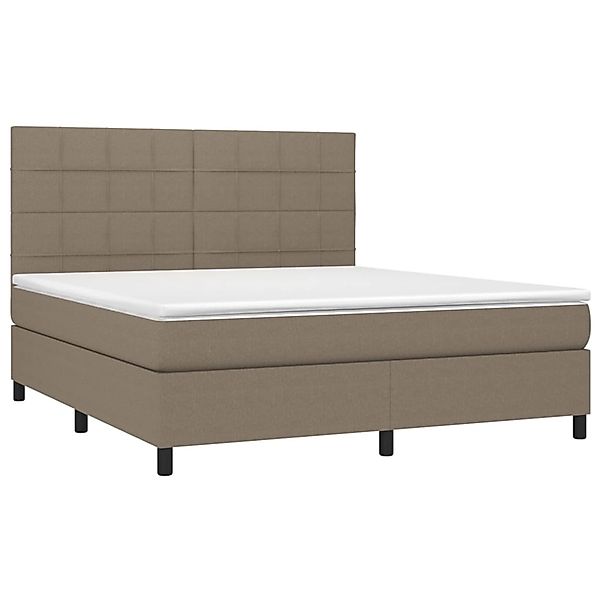 vidaXL Boxspringbett mit Matratze & LED Taupe 160x200 cm Stoff 3134889 günstig online kaufen