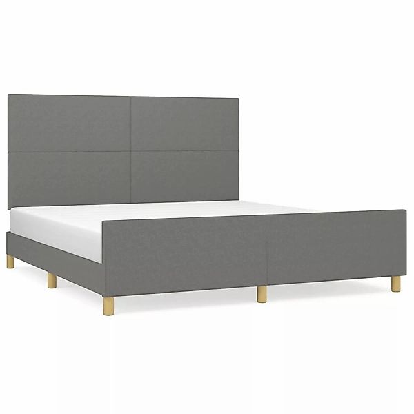vidaXL Bettgestell mit Kopfteil Dunkelgrau 180x200 cm Stoff Modell 21370684 günstig online kaufen